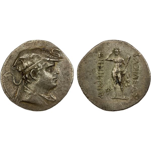 BACTRIA: Demetrios I, ca. 200-180 BC, AR tetradrachm (15.76g), Choice VF