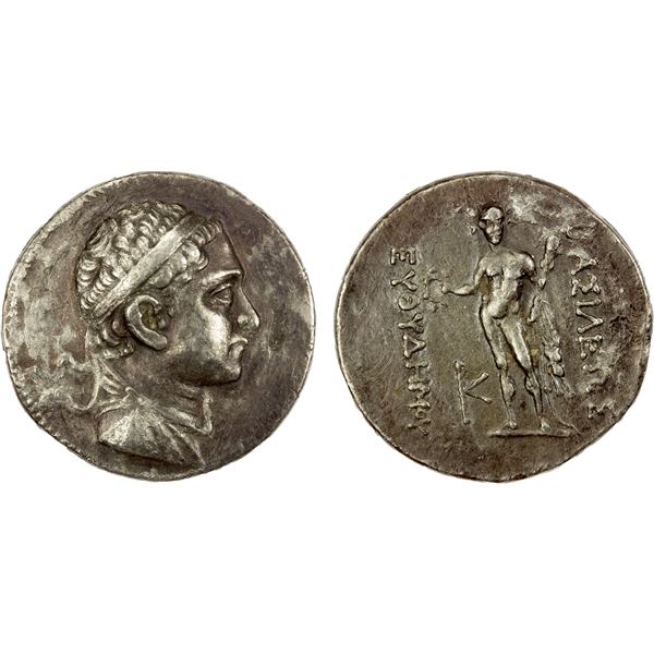 BACTRIA: Euthydemos II, ca. 185-180 BC, AR tetradrachm (16.65g), bold VF