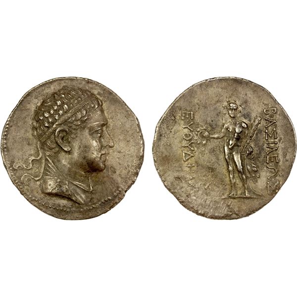 BACTRIA: Euthydemos II, ca. 185-180 BC, AR tetradrachm (15.89g), Choice EF