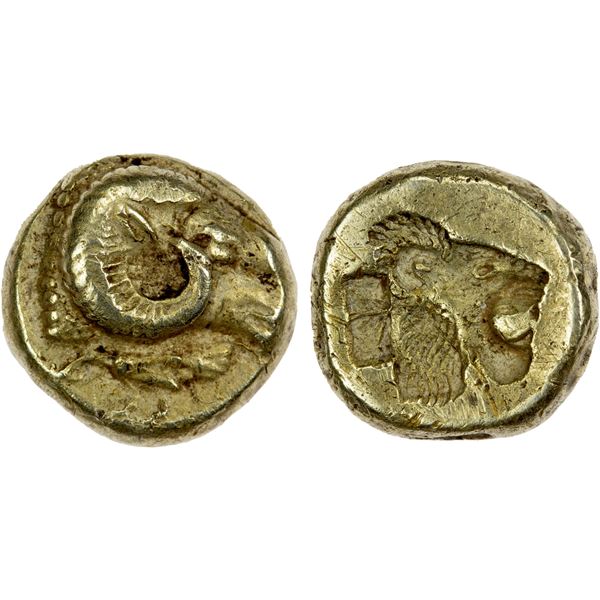 LESBOS: Mytilene, ca. 521-478 BC, EL hekte (1/6 stater) (2.55g), EF
