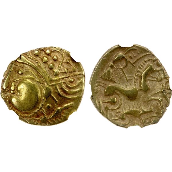 GAUL: Aulerci Eburovices, EL hemistater (3.23g), 2nd-1st centuries BC, NGC Choice XF