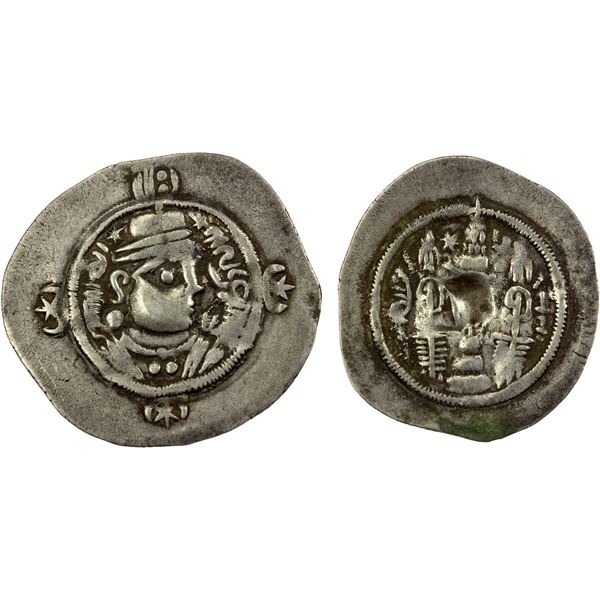 ARMENIA: SASANIAN: AR drachm (2.97g), NM, year 6 (frozen), bold VF