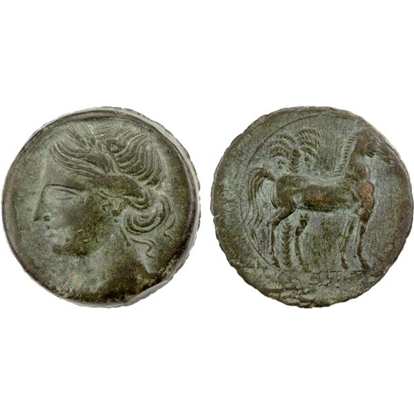 CARTHAGE: AE trishekel (23.56g), ca. 220-215 BC, VF-EF