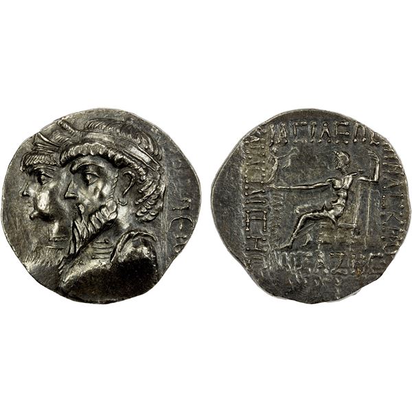 ELYMAIS: Kamnaskires III & Queen Anzaze, ca. 82-72 BC, AR tetradrachm (16.19g), Seleucia on Hedyphon