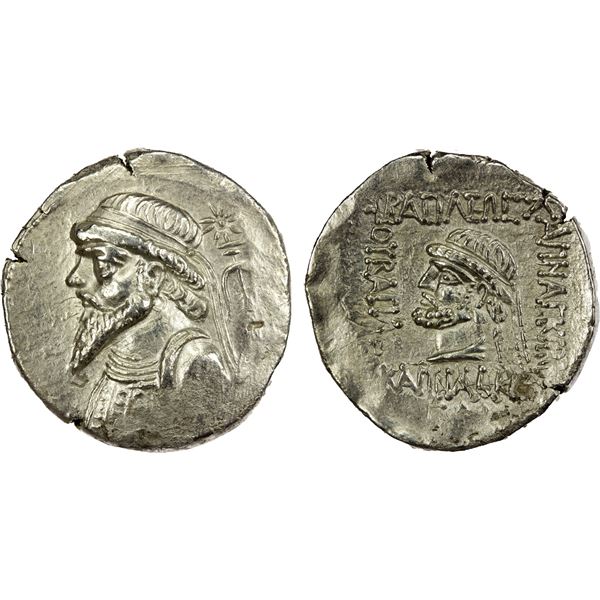 ELYMAIS: Kamnaskires V, ca. 54/3-33/2 BC, AR tetradrachm (15.30g), Seleucia on Hedyphon, choice EF