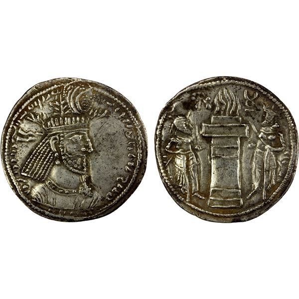 SASANIAN KINGDOM: Narseh, 293-303, AR drachm (3.98g), VF-EF