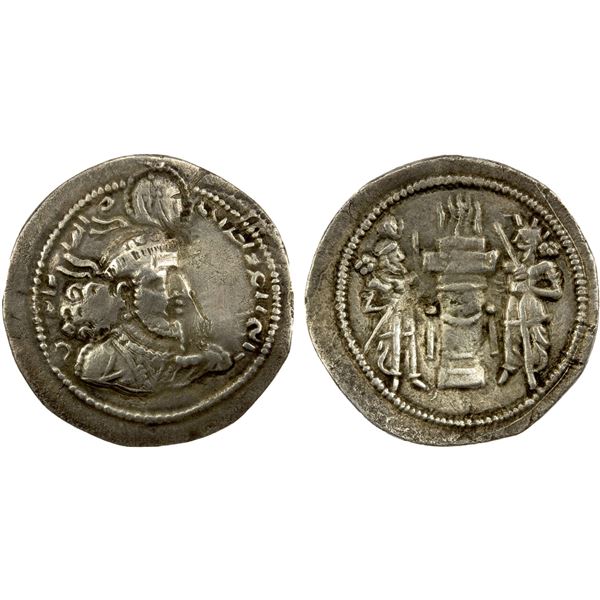 SASANIAN KINGDOM: Narseh, 293-303, AR obol (0.70g), bold VF