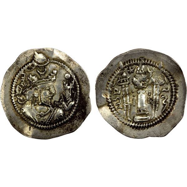 SASANIAN KINGDOM: Zamasp, 497-499, AR drachm (4.14g), WH (Junday Sabur), year 2, choice VF-EF