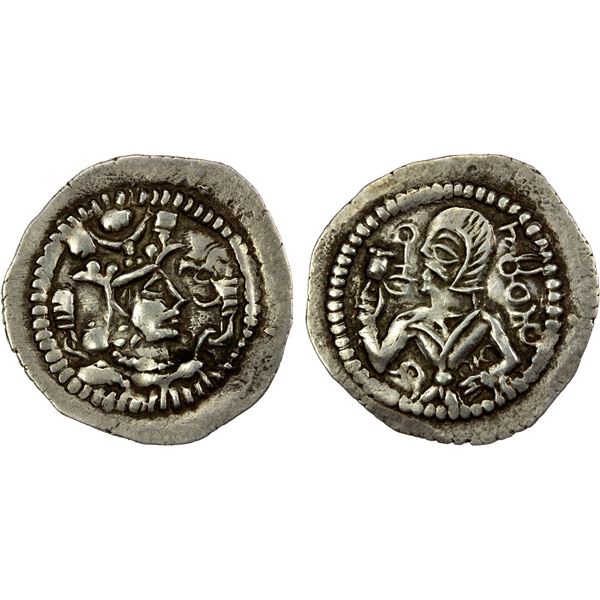 ALCHON HUNS: Proper Hephthalites: ca. 475-550, AR drachm (4.00g), choice VF-EF