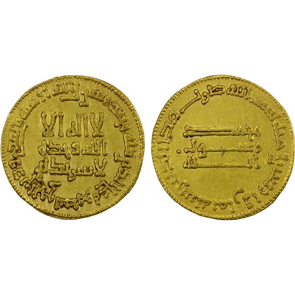 ABBASID: al-Mansur, 754-775, AV dinar (4.21g), NM, AH148, EF
