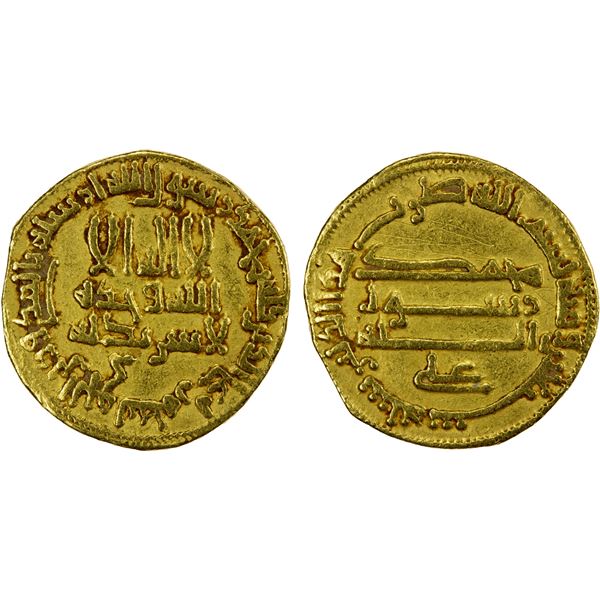 ABBASID: al-Rashid, 786-809, AV dinar (4.17g), NM (Egypt), AH170, VF