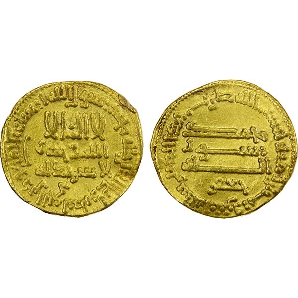 ABBASID: al-Rashid, 786-809, AV dinar (4.22g), NM (Egypt), AH182, bold VF-EF