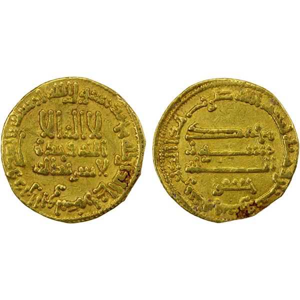 ABBASID: al-Rashid, 786-809, AV dinar (4.19g), NM (Egypt), AH185, VF