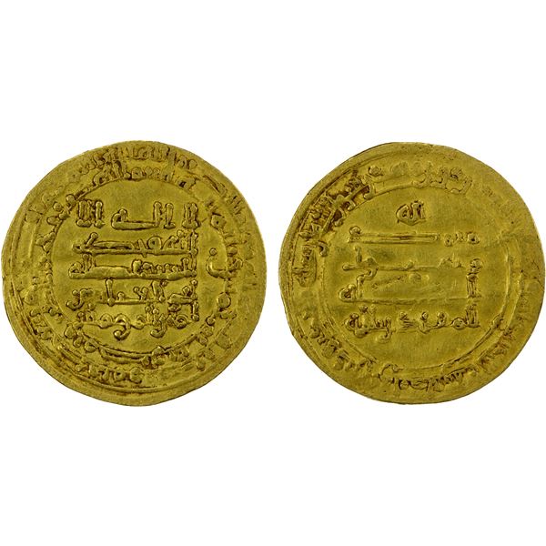 ABBASID: al-Muqtadir, 908-932, AV dinar (4.19g), Misr, AH305, VF
