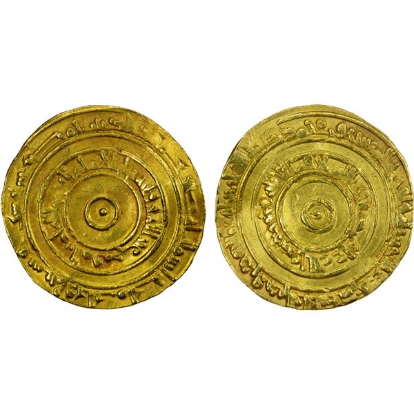 FATIMID: al-'Aziz, 975-996, AV dinar (4.08g), Misr, AH366, VF