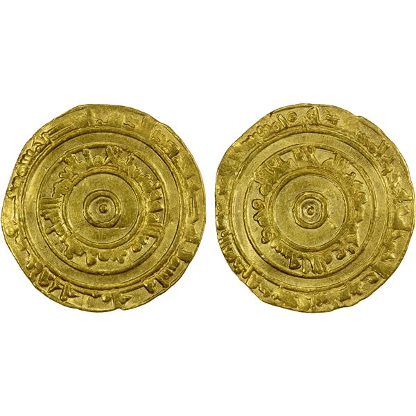 FATIMID: al-'Aziz, 975-996, AV dinar (4.05g), Misr, AH366, VF