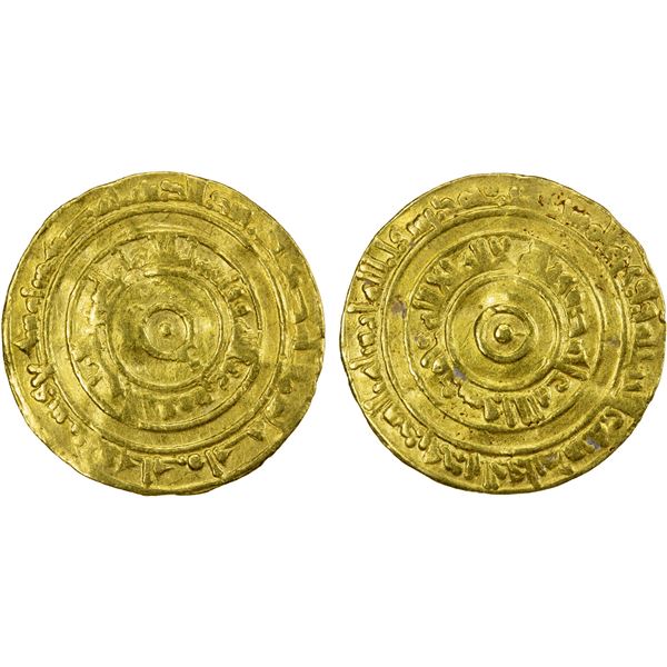 FATIMID: al-'Aziz, 975-996, AV dinar (4.10g), Misr, AH367, VF