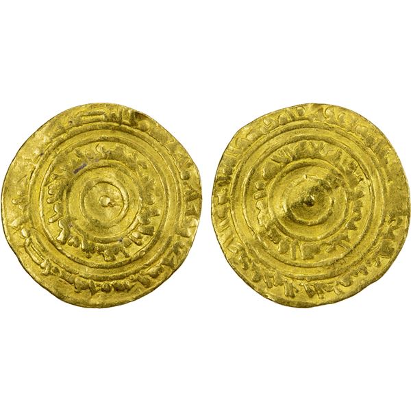 FATIMID: al-'Aziz, 975-996, AV dinar (4.10g), Misr, AH375, F-VF