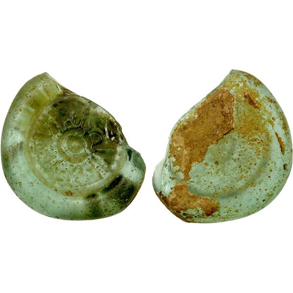 FATIMID: al-'Aziz, 975-996, glass weight/jeton (4.62g), VF