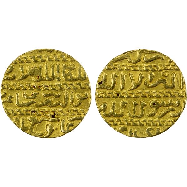 BURJI MAMLUK: Barsbay, 1422-1438, AV ashrafi (3.39g), al-Qahira (barely visible), AH837, VF