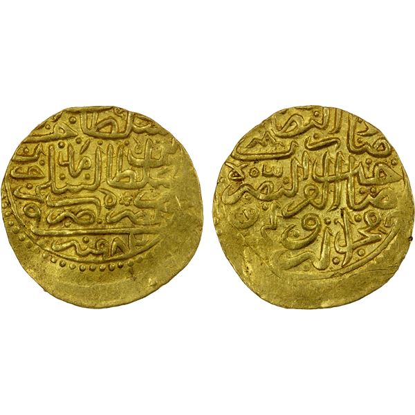 OTTOMAN EMPIRE: Murad III, 1574-1595, AV sultani (3.49g), Amid, AH982, VF-EF