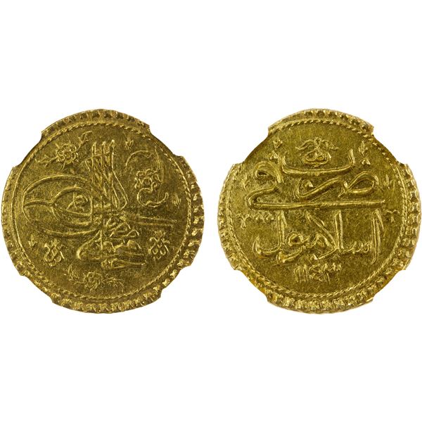 TURKEY: Mahmud I, 1730-1754, AV sultani, Islambul, AH1143, NGC AU55