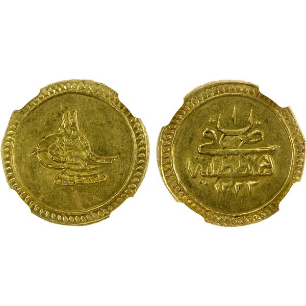 TURKEY: Mustafa IV, 1807-1808, AV sultani, Kostantiniye, AH1222 year 1, NGC MS61
