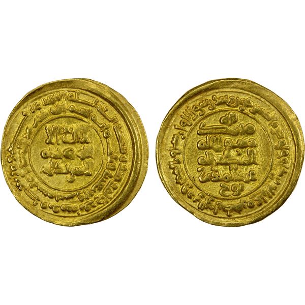 SAMANID: 'Abd al-Malik I, 954-961, AV dinar (3.66g), Amul, AH345, bold VF-EF
