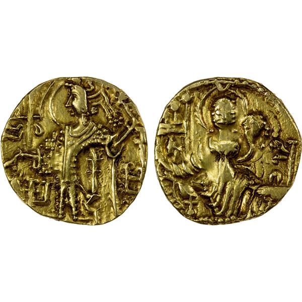 KIDARITE: Kidara, ca. 360-380 AD, AR dinar (7.87g), Taxila, VF-EF