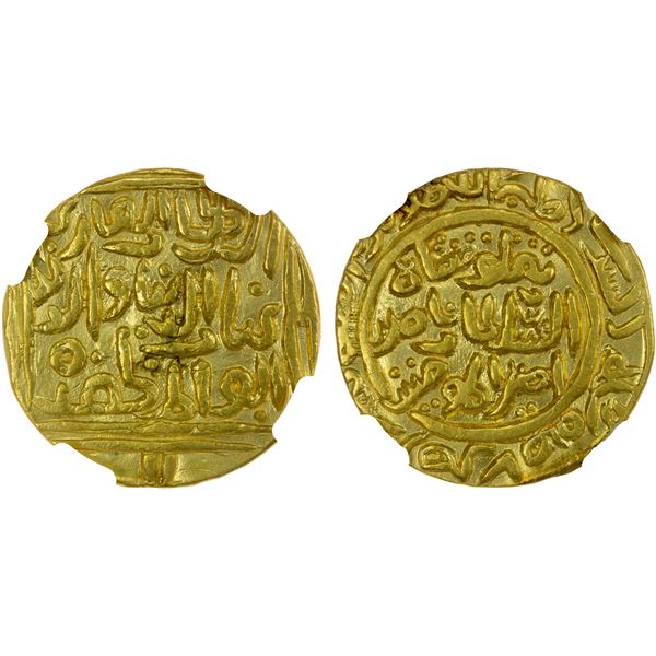 DELHI: Ghiyath al-din Tughluq, 1320-1325, AV tanka (10.64g), Delhi, ND, NGC AU details