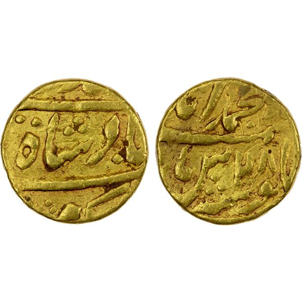 MUGHAL: Muhammad Shah, 1719-1748, AV mohur (10.72g), Muhammadabad Banaras, year 28, Fine