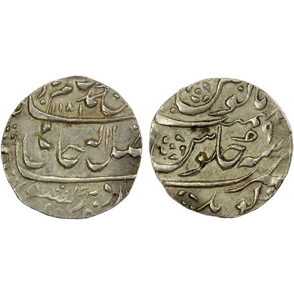 DHOLPUR: AR rupee (11.23g), Gohad, AH1181 year 9, lovely EF