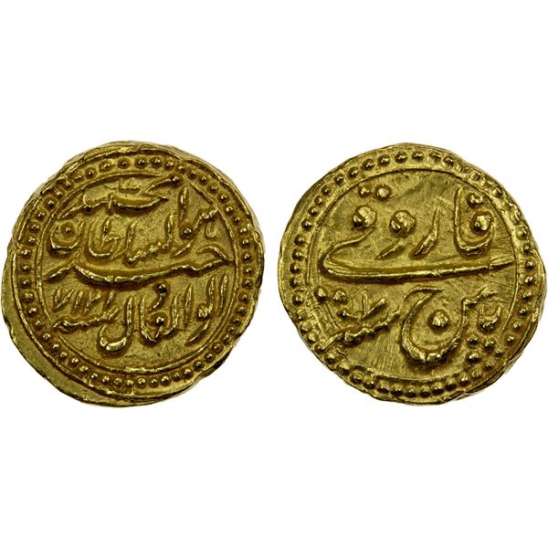 MYSORE: Tipu Sultan, 1782-1799, AV pagoda (faruqi) (3.44g), Patan, AM1217 year 7, Unc