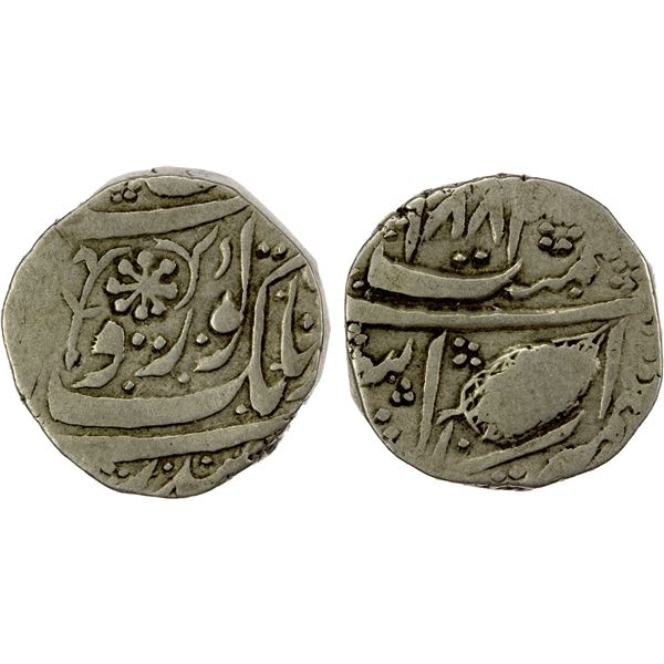 SIKH EMPIRE: AR rupee (10.98g), Kashmir, VS1883, nice F-VF