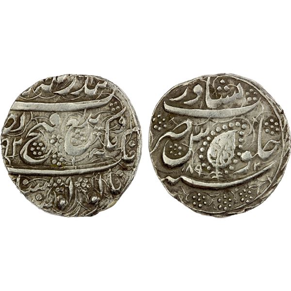 SIKH EMPIRE: AR rupee (8.37g), Peshawar, VS1892//1892, bold VF