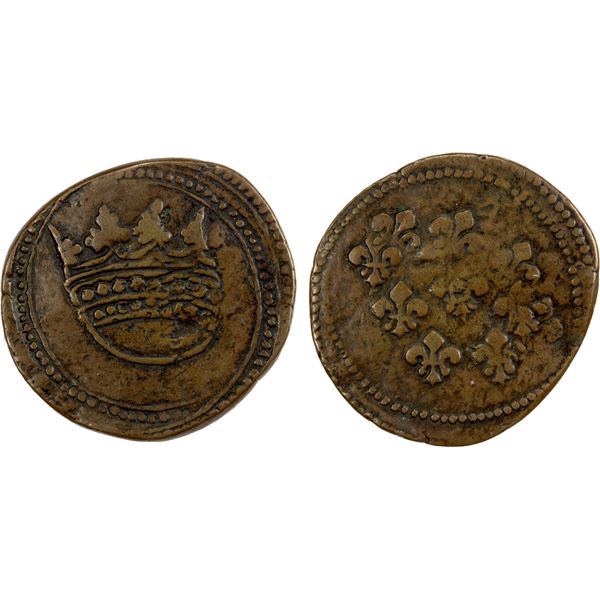 FRENCH INDIA: AE fanon (8.58g), Pondichéry, VF