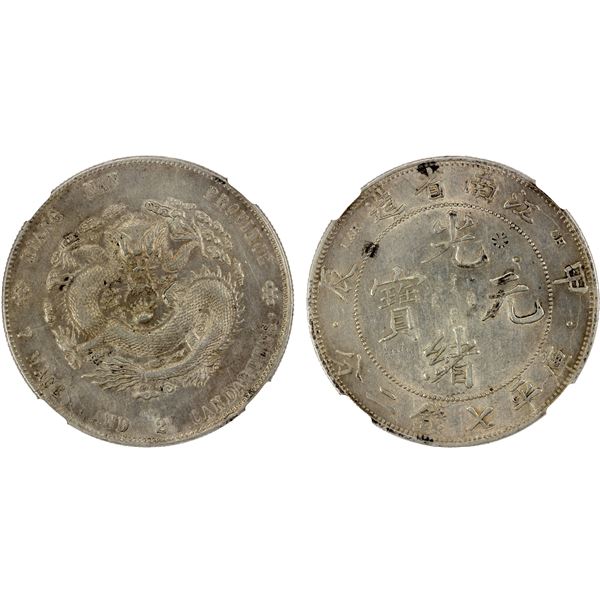 KIANGNAN: Kuang Hsu, 1875-1908, AR dollar, CD1904, NGC AU details
