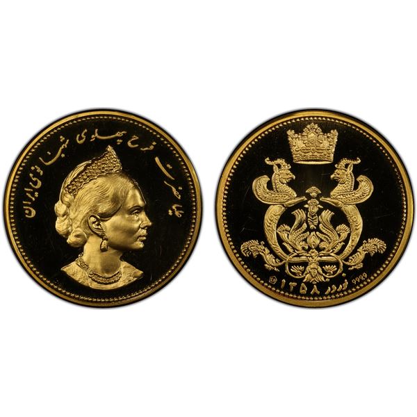 IRAN: Mohammad Reza Shah, 1941-1979, AV medal (8.24g), SH1358 (1979), PCGS Proof 67 DCAM
