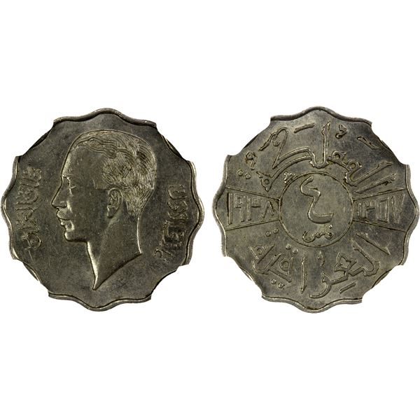 IRAQ: Ghazi I, 1933-1939, 4 fils, 1938/AH1357, NGC AU58