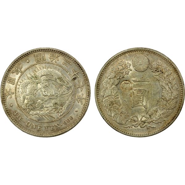 JAPAN: Meiji, 1868-1912, AR yen, ND (year 27 [1894]), EF-AU