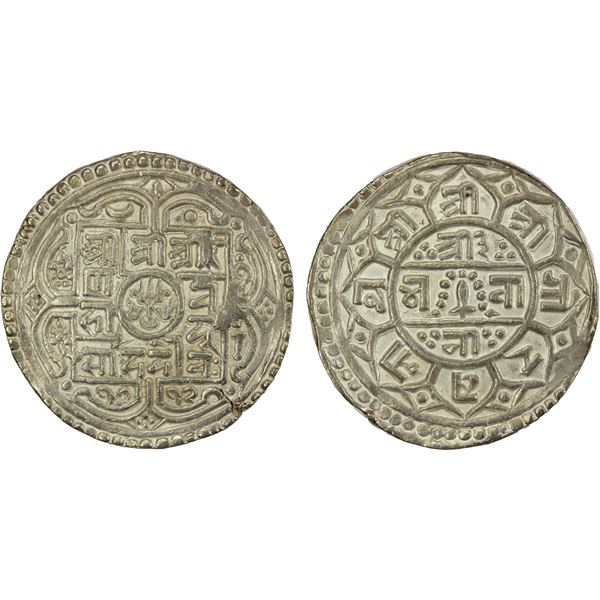 NEPAL: Rana Bahadur, 1777-1799, AR 2 mohars (10.94g), SE1712 (1790), EF