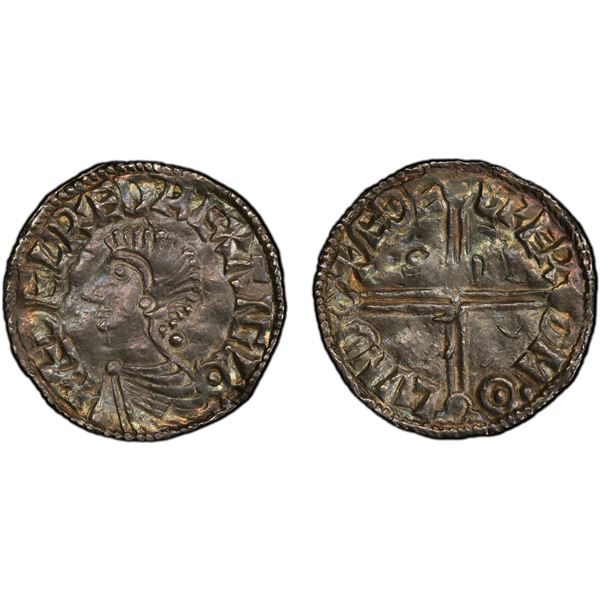 ANGLO-SAXONS: Aethelred II, 978-1016, AR penny, London, PCGS AU details