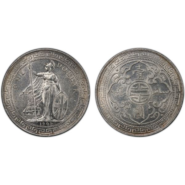 GREAT BRITAIN: AR trade dollar, 1903-B, PCGS MS62
