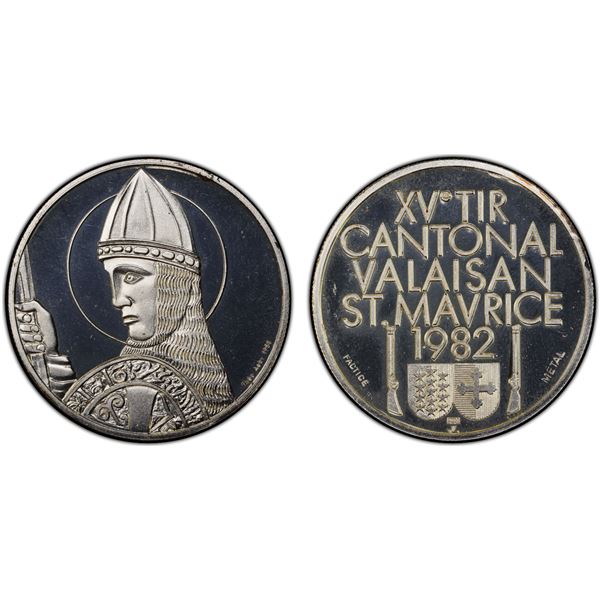 SWITZERLAND: AR medal, 1982, PCGS Specimen 68