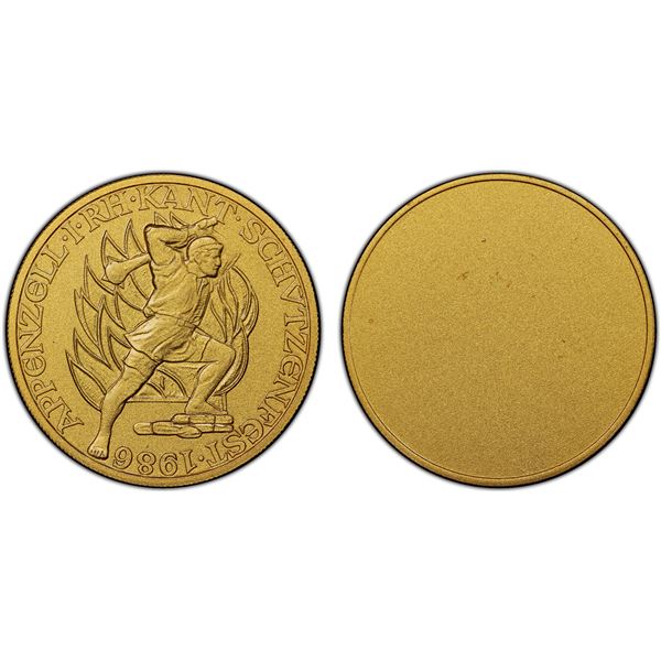 SWITZERLAND: brass medal, 1986, PCGS Specimen 69