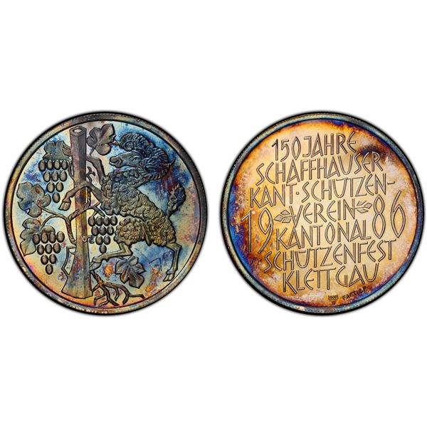 SWITZERLAND: AR medal, 1986, PCGS Specimen 67