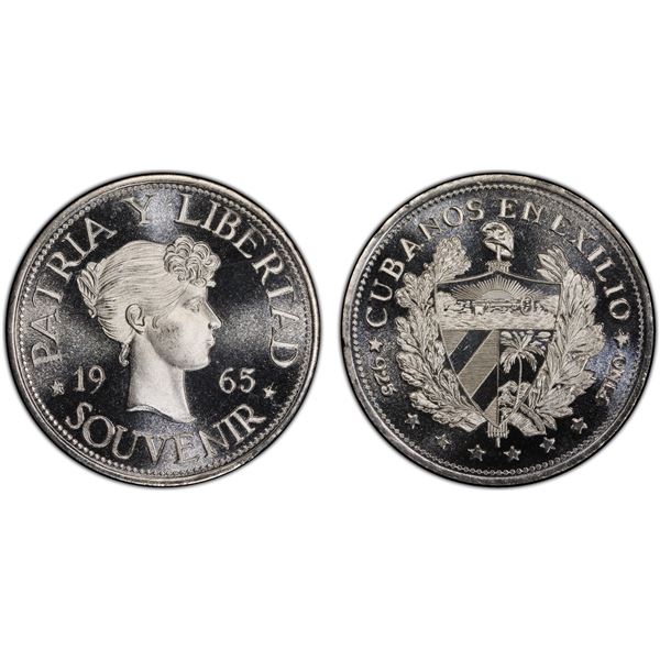 CUBA: Republic, AR souvenir peso, 1965, PCGS Proof 67 CAM