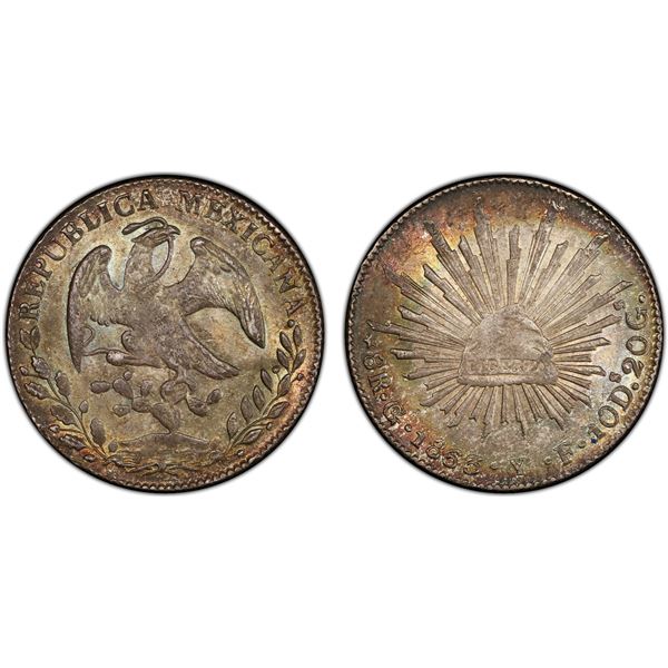 MEXICO: Republic, AR 8 reales, 1863/53-Go, PCGS MS63