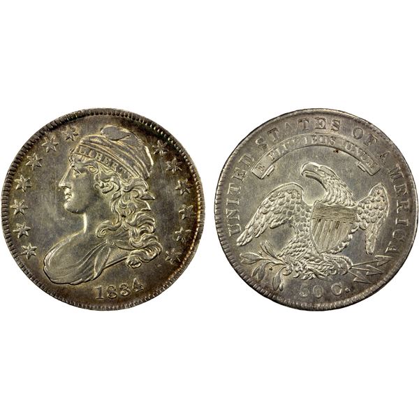 UNITED STATES: AR half dollar, 1834, AU