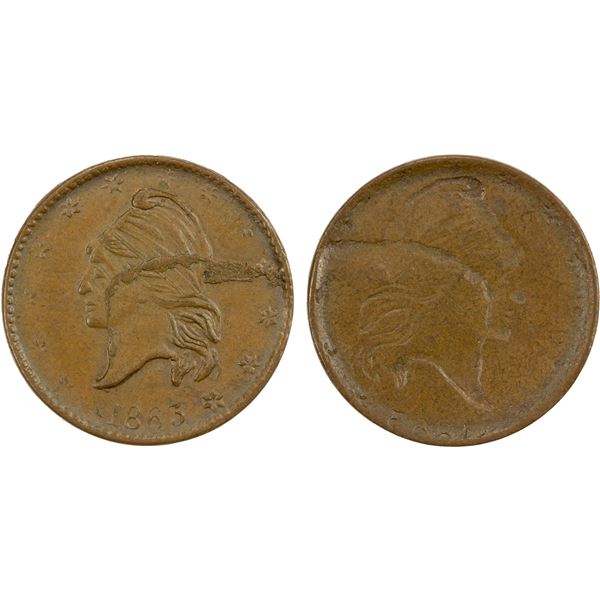 UNITED STATES: AE Civil War Token, 1863, Choice AU